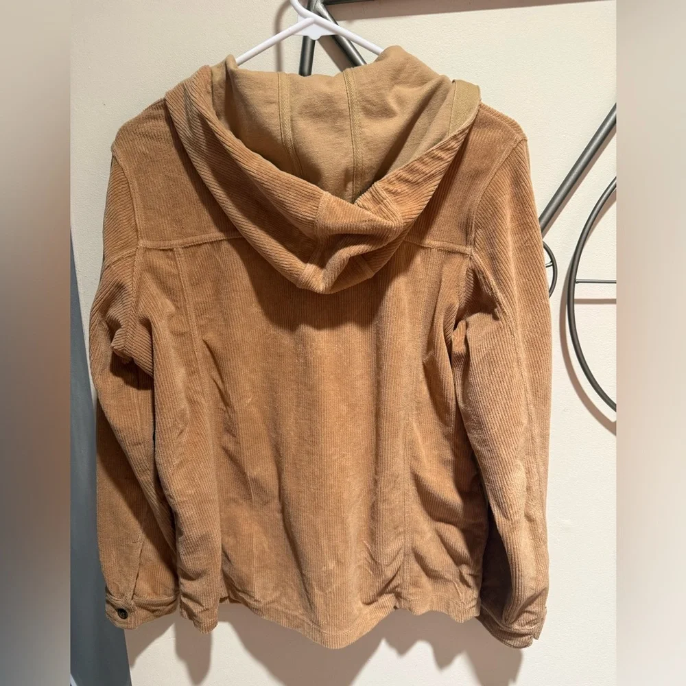 Lands' End Women’s Zip Up Corduroy Sweater - Tan, Size S Casual Cottagecore